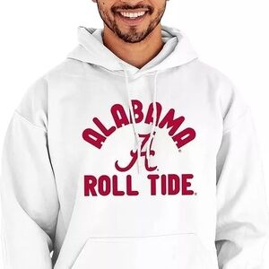Alabama Crimson Tide Roll Tide Men's MEDIUM White Hooded Sweatshirt Hoodie NCAA
